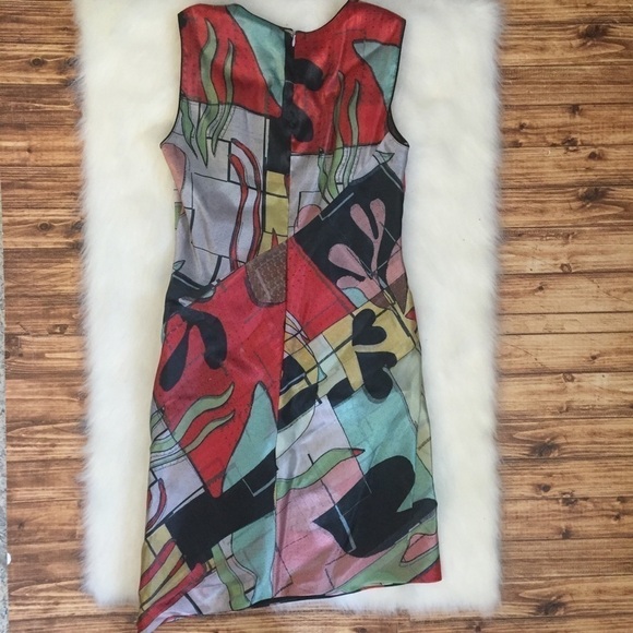 Giorgio Armani Silk Abstract Art Print Dress Luxury Lightweight Designer Runway - Picture 7 of 9